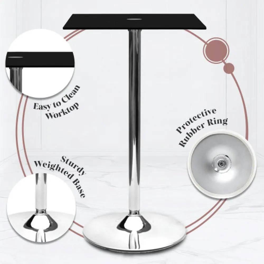 netfurniture Metropolitan Poseur Table Square Black Glass 3