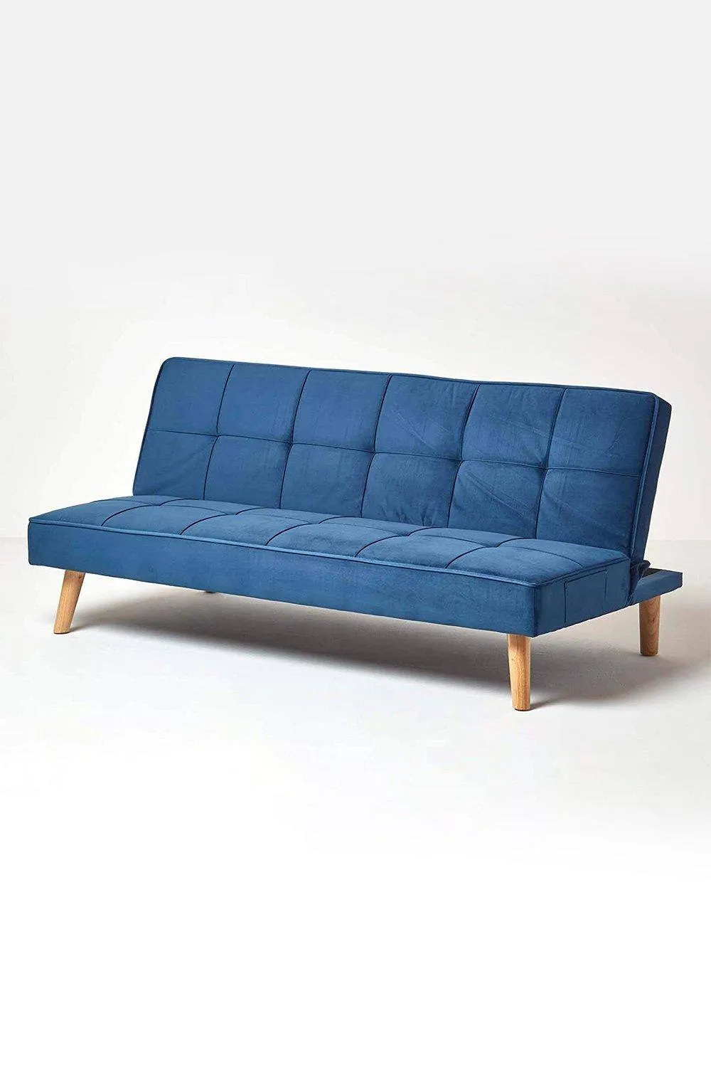 Homescapes Bower Velvet Sofa Bed in Navy