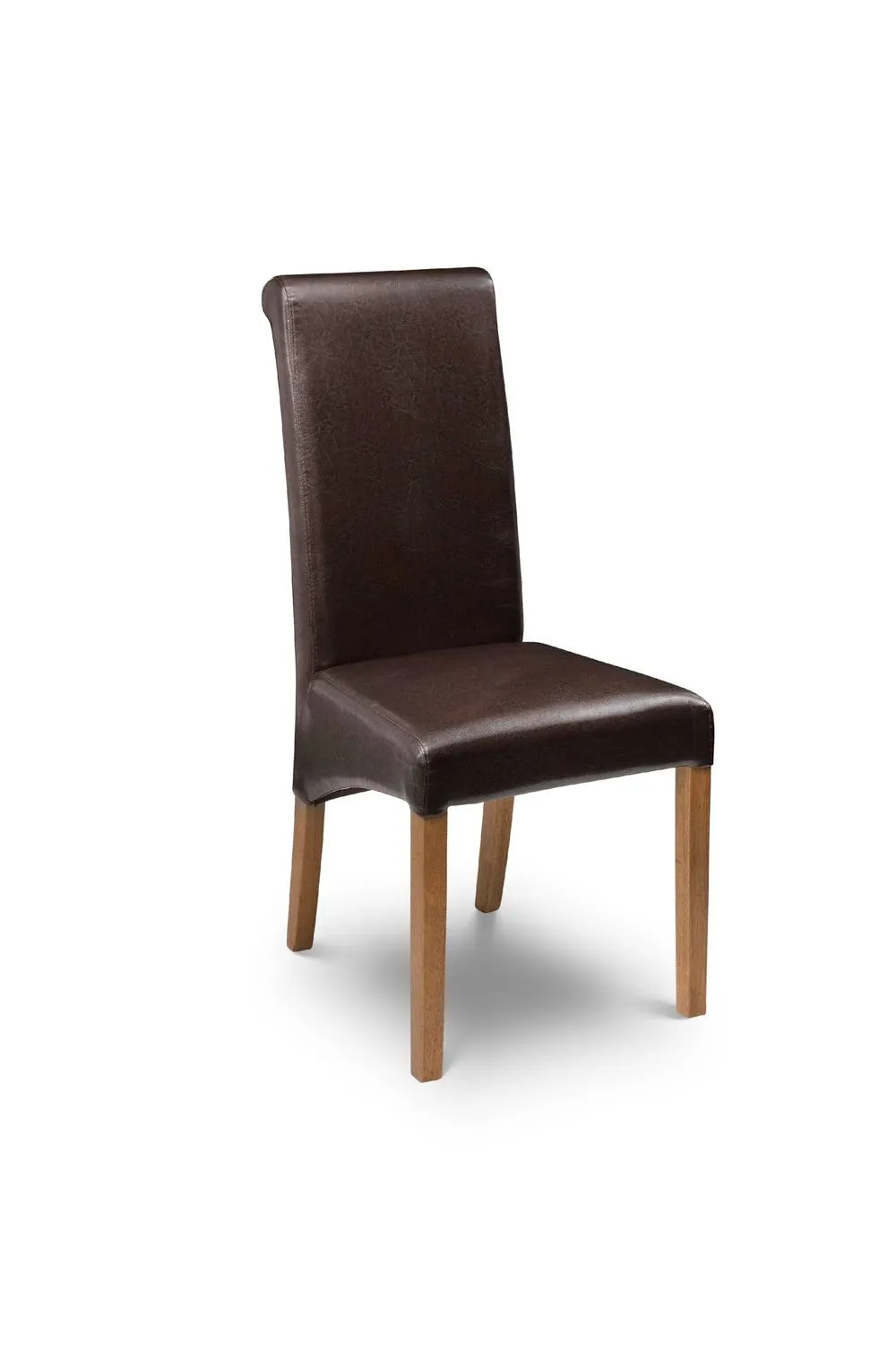 Julian Bowen Cuba High Back Upholstered Dining Chair (Set of 2) in Brown 2