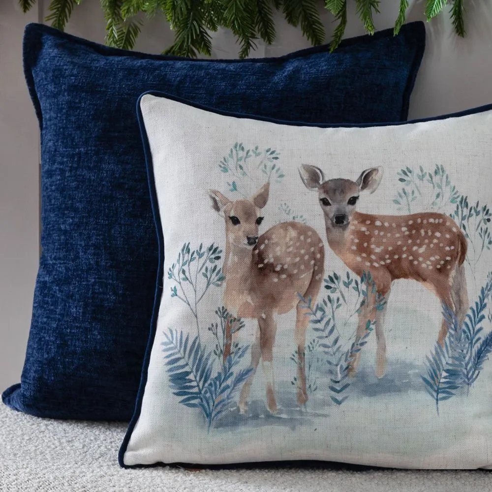Evans Lichfield Winter Fawns Printed Cushion