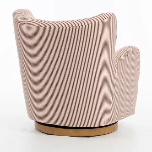Theo Tiny Stripe Swivel Armchair 4