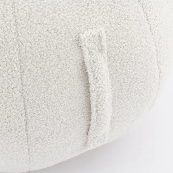 Adella Sherpa Ivory Ball Pouffe 2