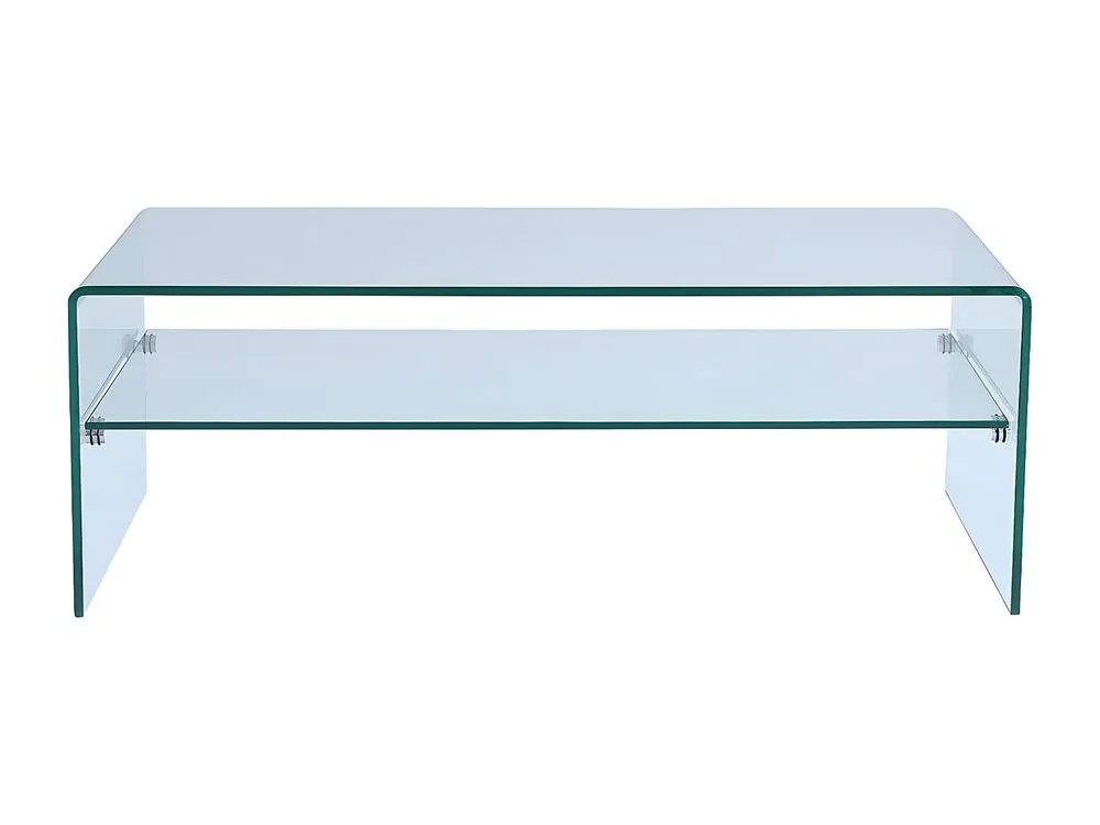 Vente-unique Tempered Glass Coffee Table - Double Tray - STILEOS in Clear 2