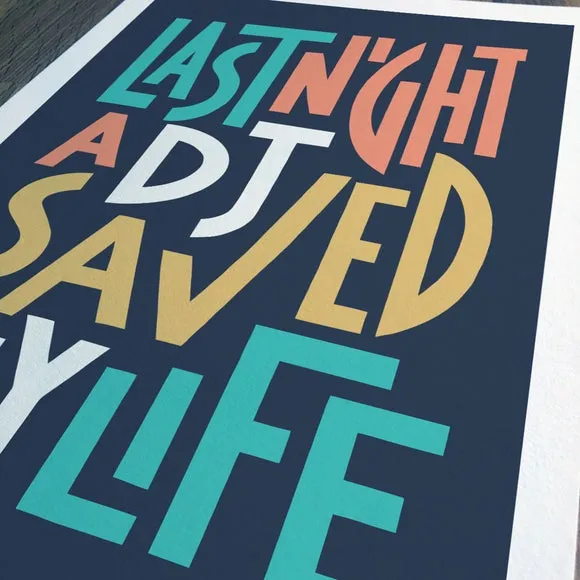 Sketchbook Design Last Night a DJ Saved My Life Framed Print 2