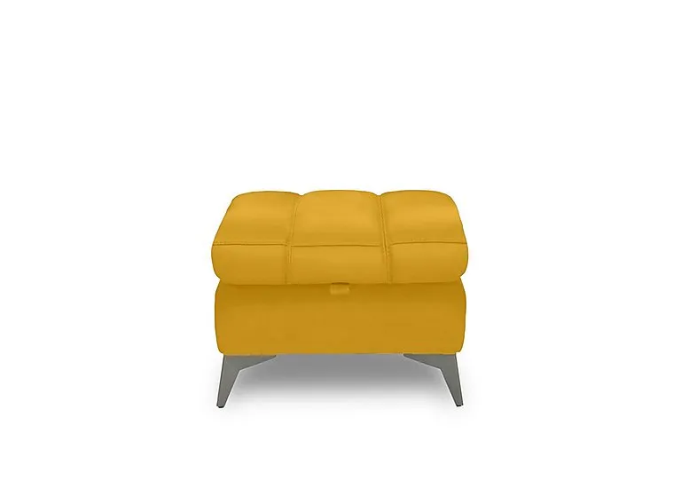 Angelo Leather Storage Footstool - Giallo