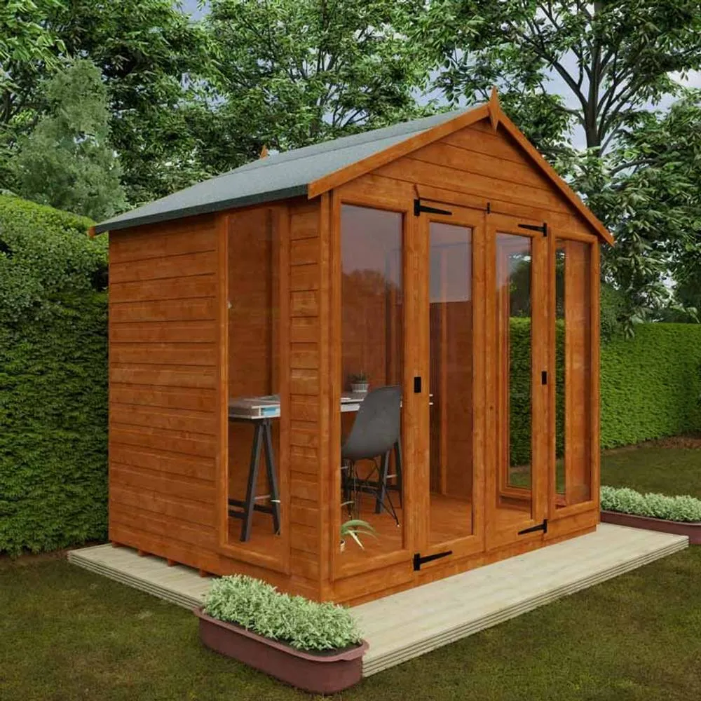 Buttercup Farm 6x8 Feet Contemporary Summerhouse 12mm Shed - L175xW235xH243.7 cm in Burnt Orange 3