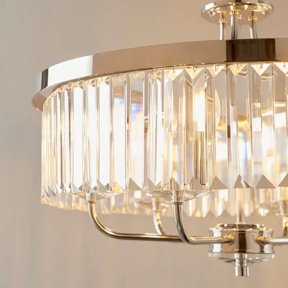 Return - Vogue Balmoral 6 Light Chandelier, Nickel 3