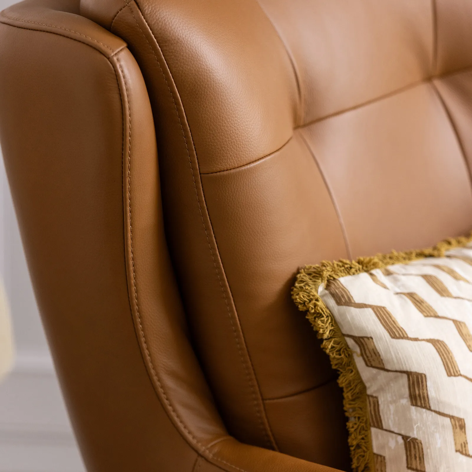 Mills Swivel Armchair, Brown Leather | Barker & Stonehouse 5