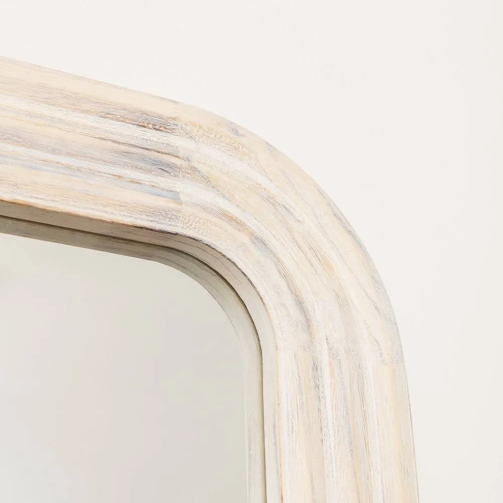 Melody Maison Light Wooden Arched Tall Wall & Leaner Mirror - 142cm X 47cm in Light Brown 4