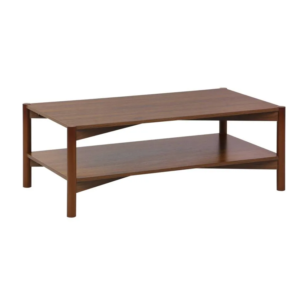 sweeek Rectangular coffee table wood decor double tray in Dark Brown 2
