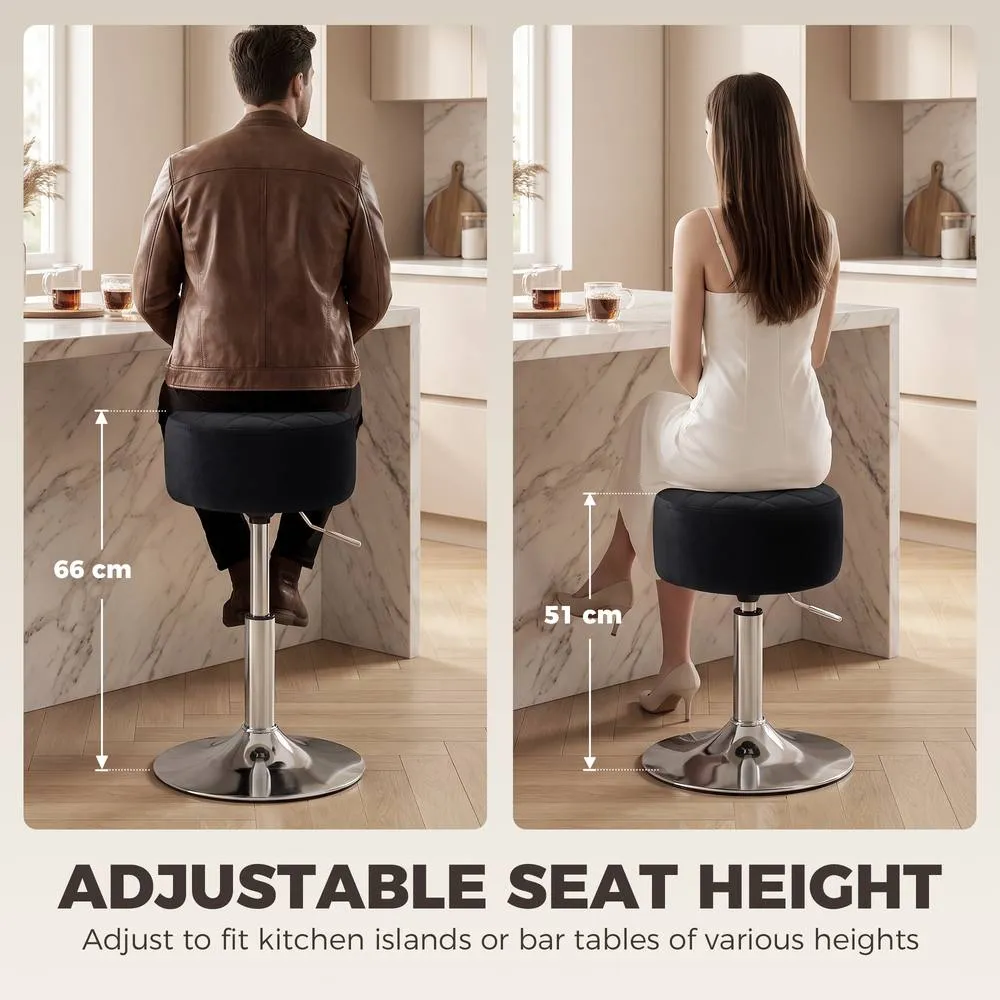 HOMCOM Bar Stool Adjustable Swivel 1 Piece in Black 4