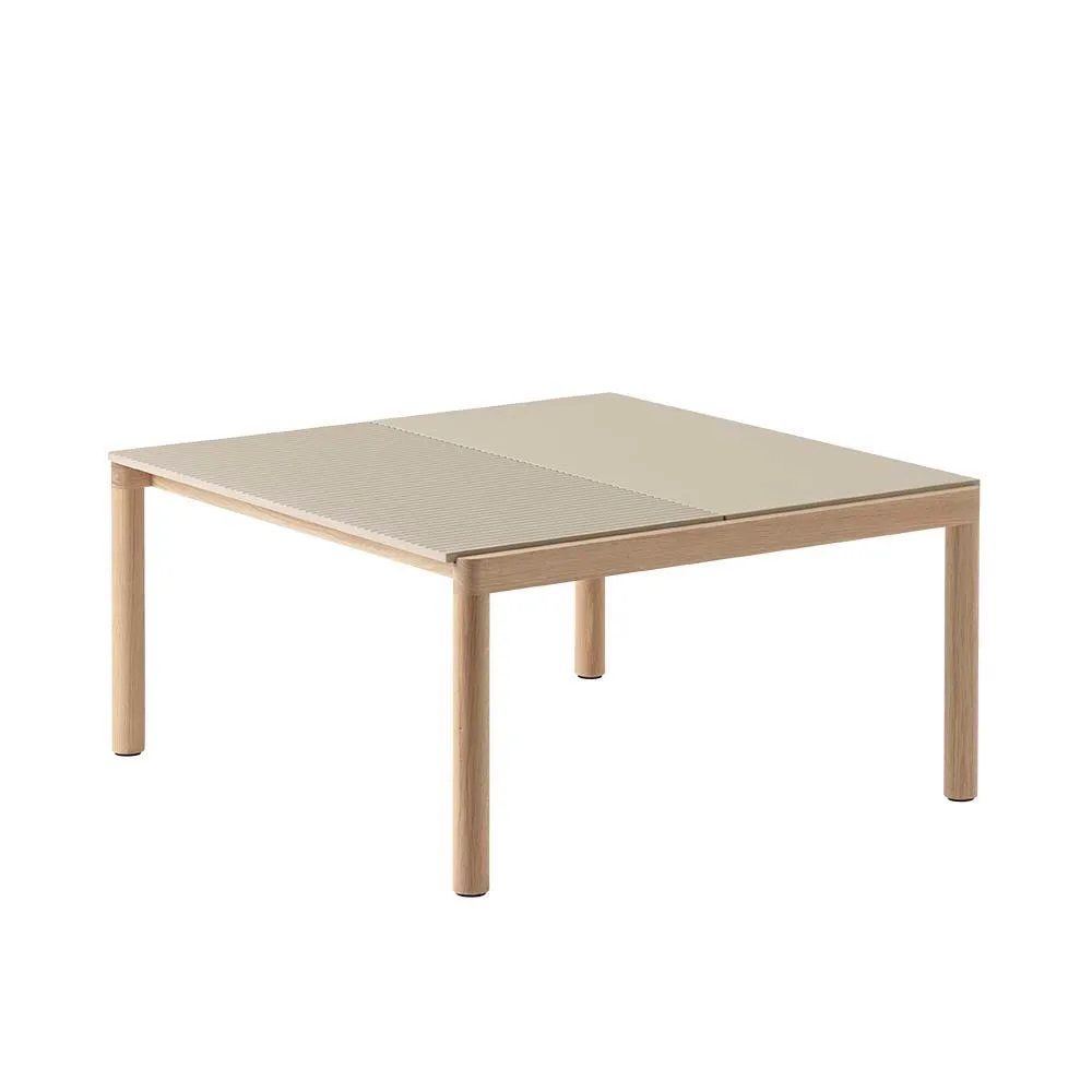 Muuto Couple Coffee Table 2 Tiles Plain/ Wavy Sand/Oak 2