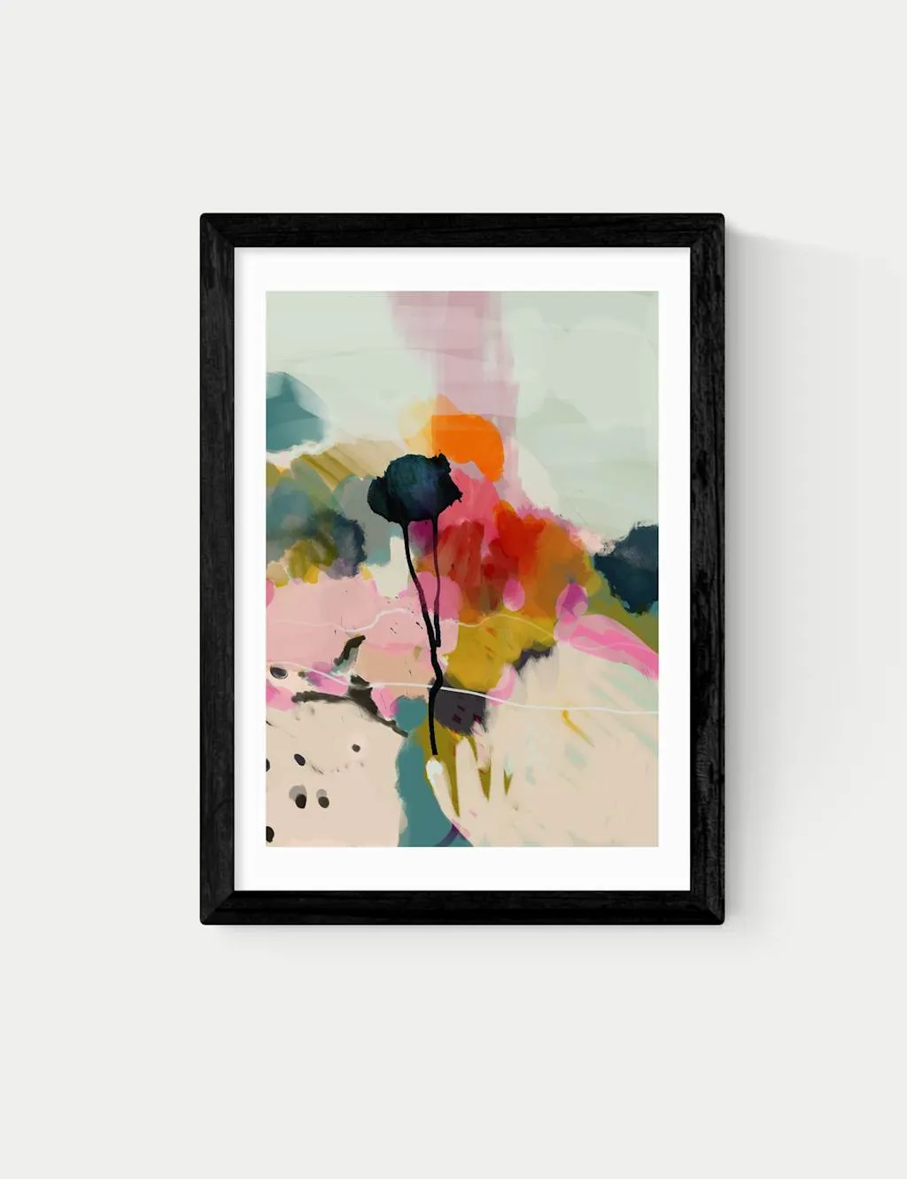 East End Prints Paysage Abstract Framed Art Print Black