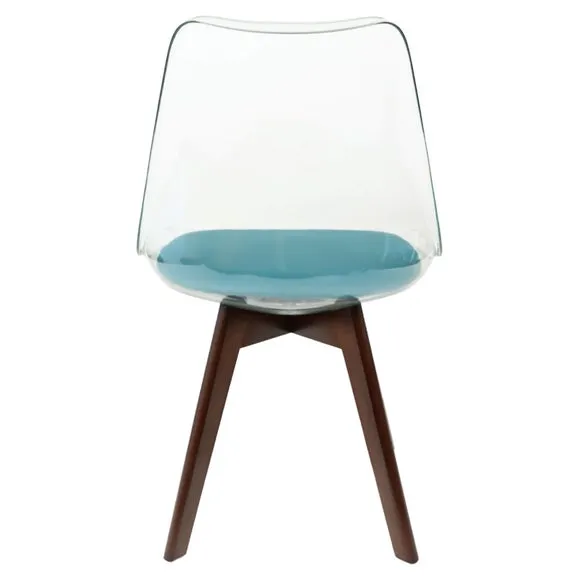 Fusion Living Soho Clear Plastic Dining Chair with Squared Legs 6