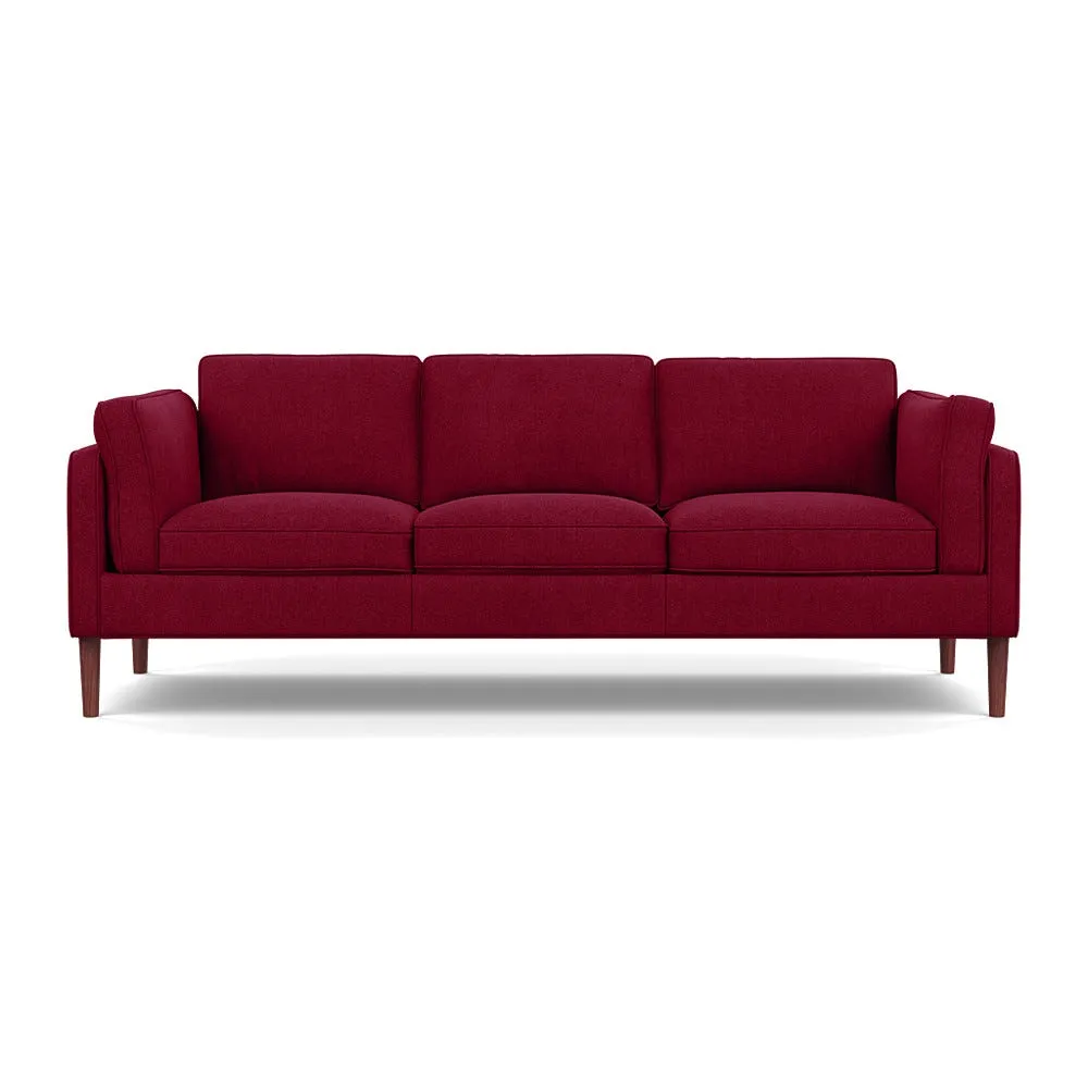 Heal's Sonno 4 Str Sofa St Moritz Wool Red 74 Walnut Feet 1