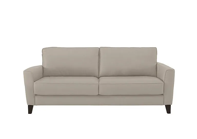 Brondby 3 Seater Leather Sofa - Silver Grey