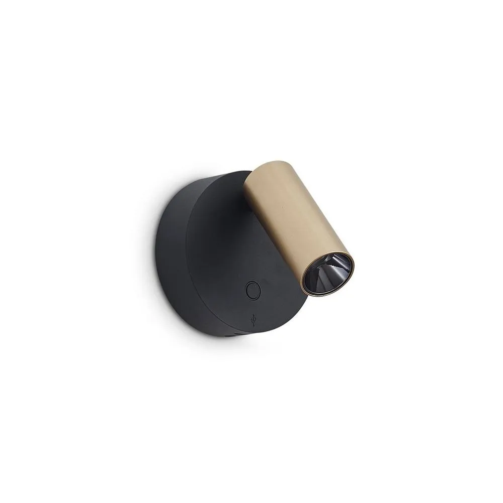 Netlighting Elf Reading Wall Light Black Gold 1x LED 220lm 3000K Dimmable