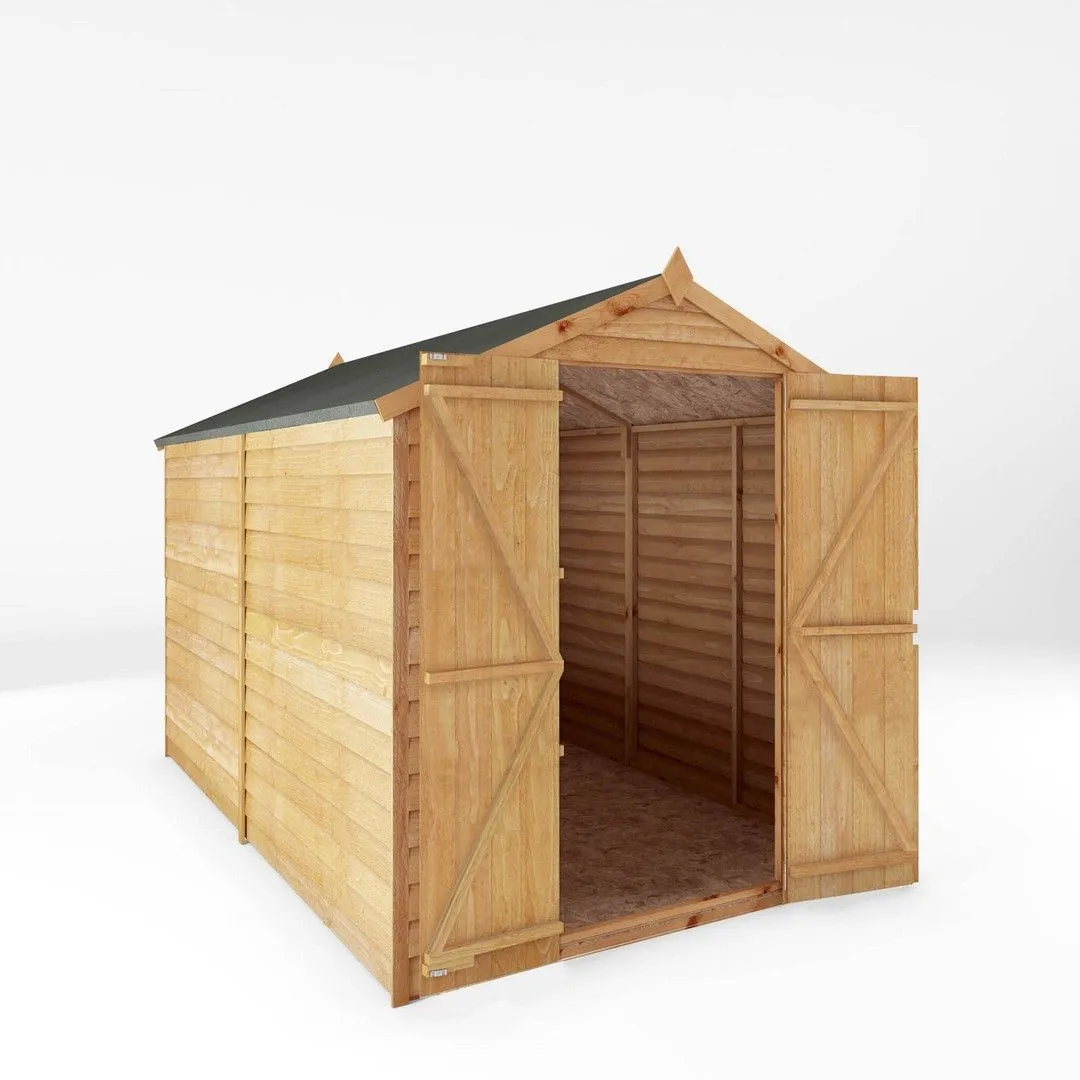 Mercia 10 x 6 Feet Overlap Apex Shed - L297 x W190.4 x H198.7 cm - Brown 2