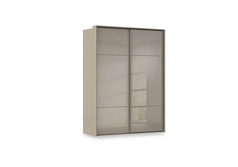Haven 170cm 2 Door Slider Wardrobe with Glass Doors