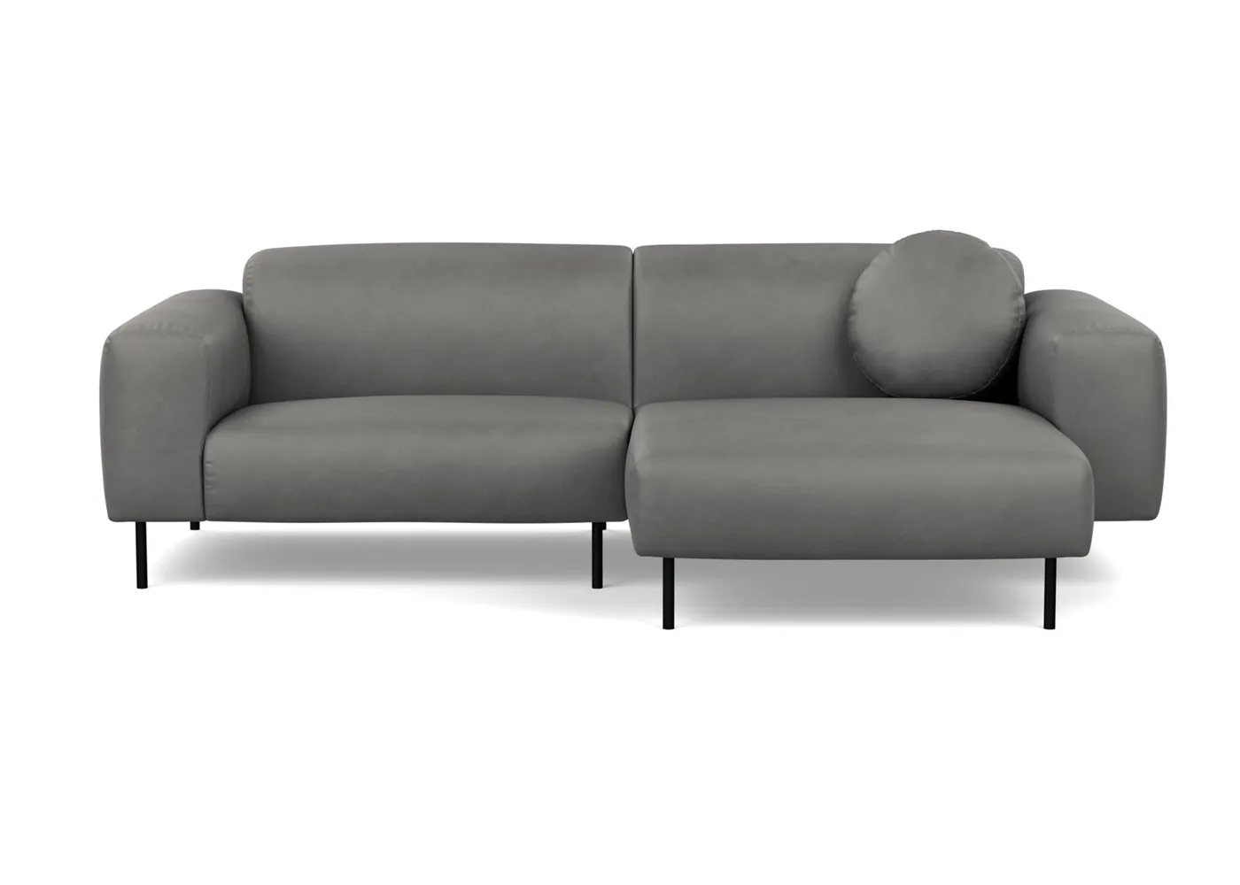 Heal's Luna Right Hand Facing Corner Chaise Sofa Luxury Leather Slate Black