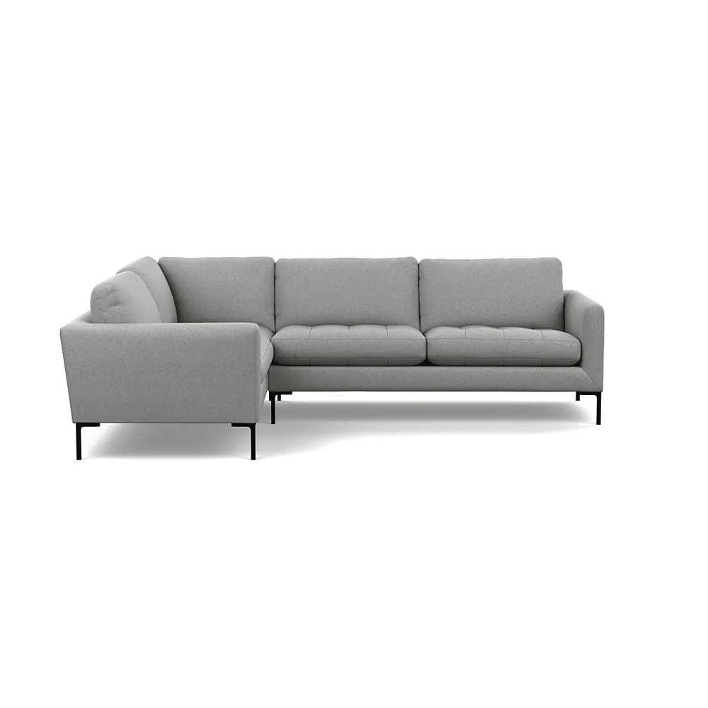 Heal's Eton Left Hand Facing Corner Sofa Cotton Pewter Black Feet