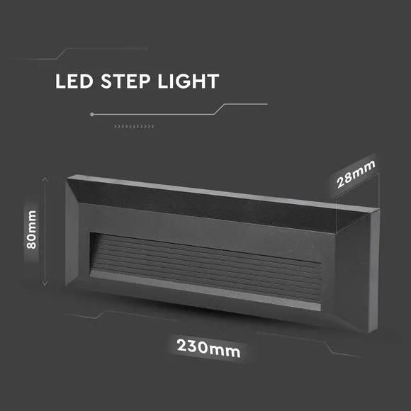 Set of 4 V-TAC 3W Indoor Outdoor Rectangular Step Lights 4