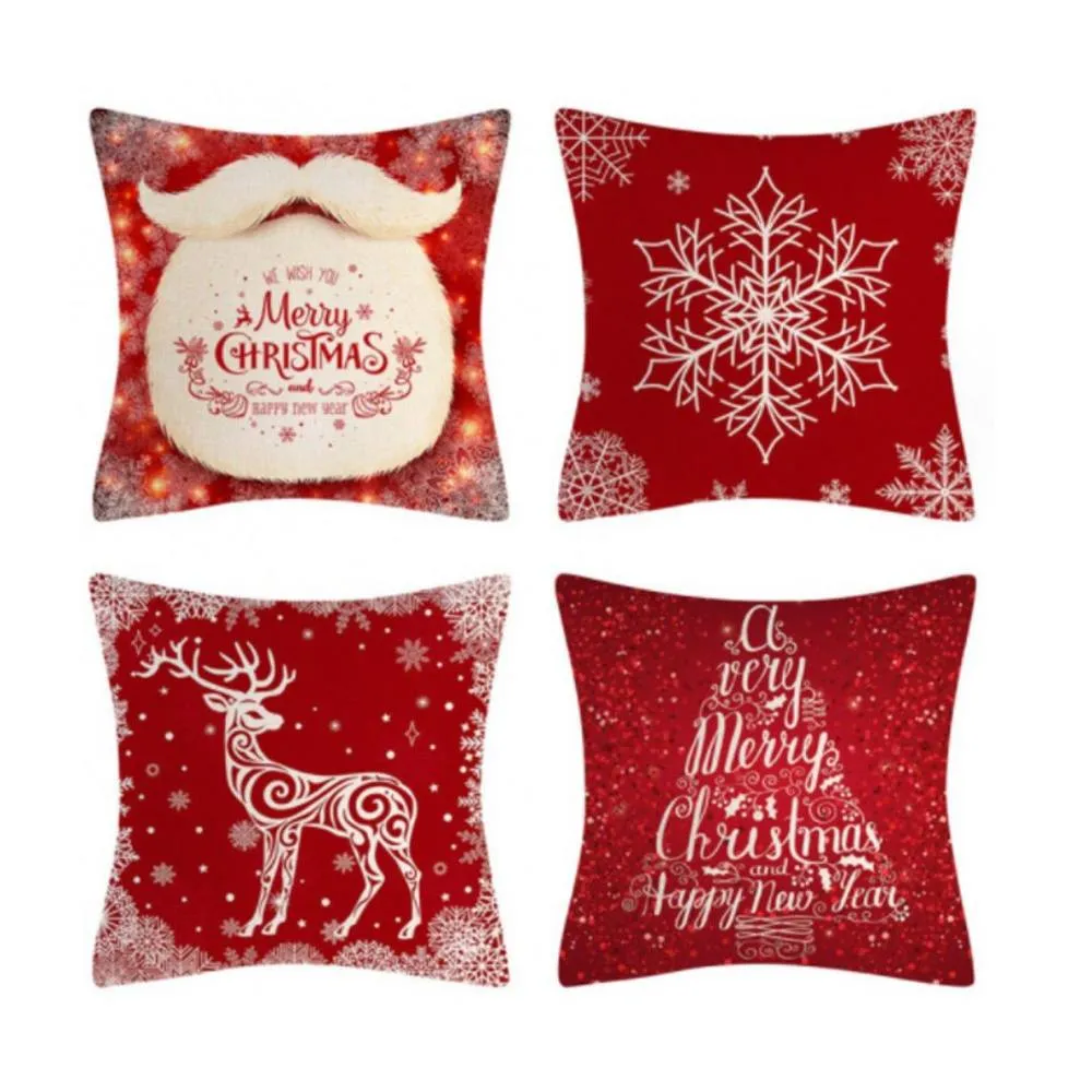 Lovii Christmas Cushion Covers - Festive 4-Pack