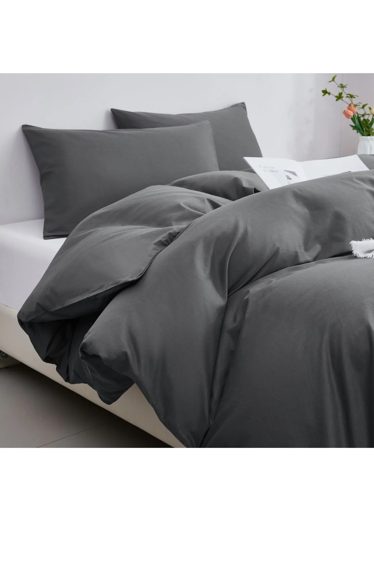 Ezysleep 100% Egyptian Cotton Silver Duvet Cover Set in Grey 2
