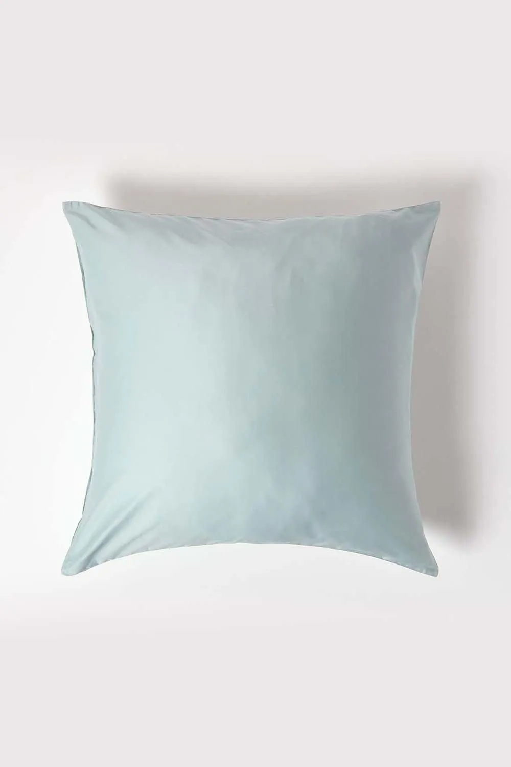 Homescapes Sateen Cotton Continental Pillowcase 400 TC, 80 x 80 cm in Duck Egg Blue 1