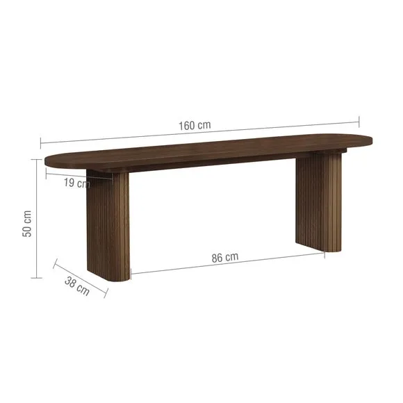 Axel Fluted Oval Dining Table with 2 Benches 6