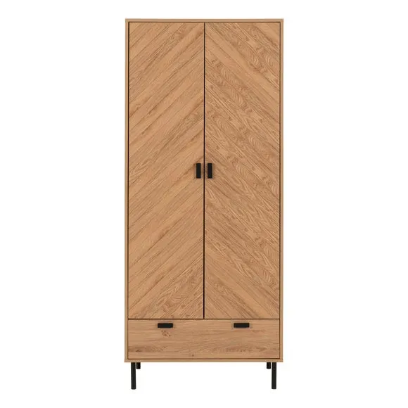 Barker Double Wardrobe, Oak Effect 3