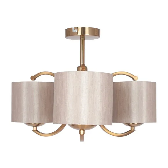 Arcadia 3 Curved Arm Semi Flush Pendant 2
