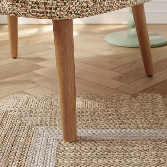 Eliza Multi Woven Boucle Wooden Occasional Chair 5