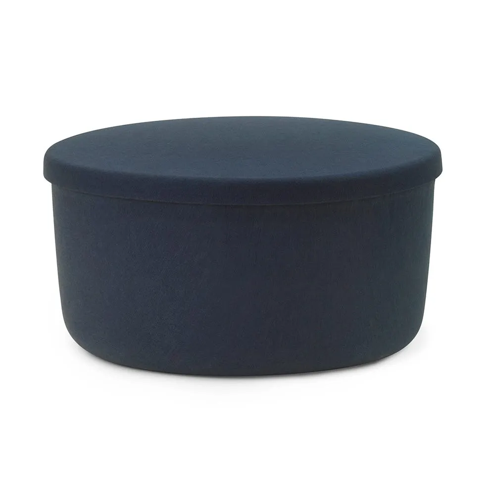 Normann Copenhagen Hide Storage Pouf Large in Steel Blue 2