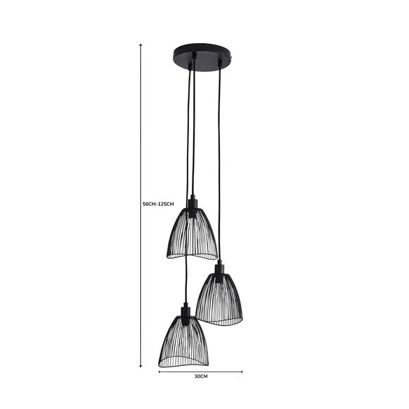 Elements Jaula 3 Light Cluster Ceiling Light 6