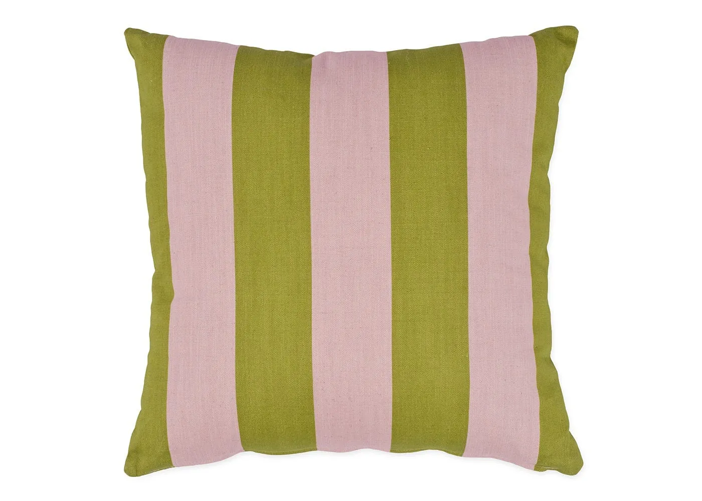 Heal's Cabana Stripe Printed Cushion Pink & Green Square
