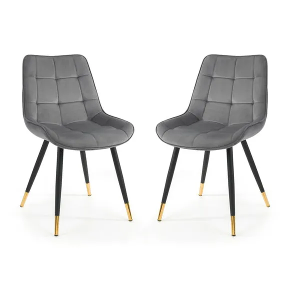 Hadid Set of 2 Dining Chairs, Velvet 3