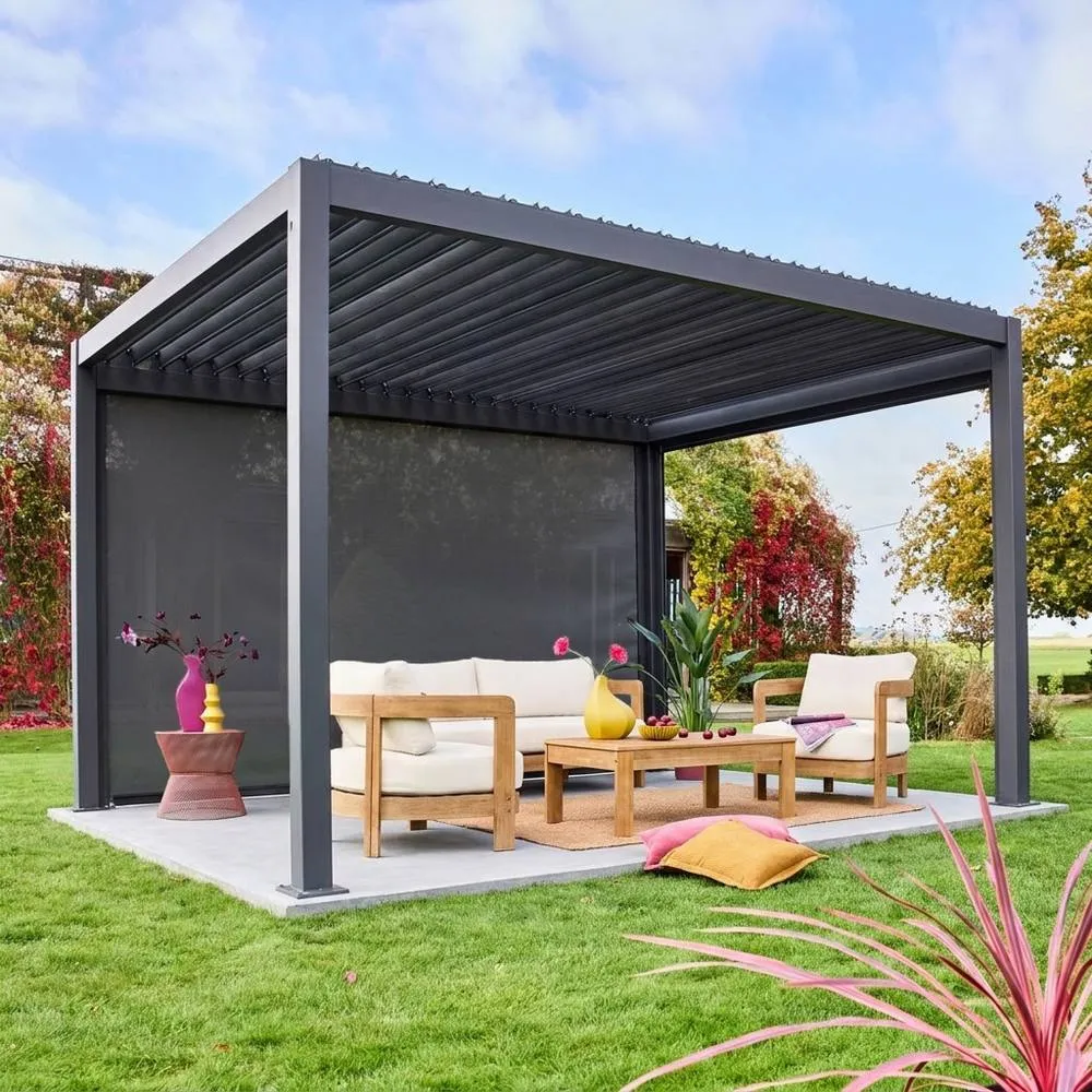 sweeek Blind aluminium 4m for Triomphe pergola in Dark Grey 3