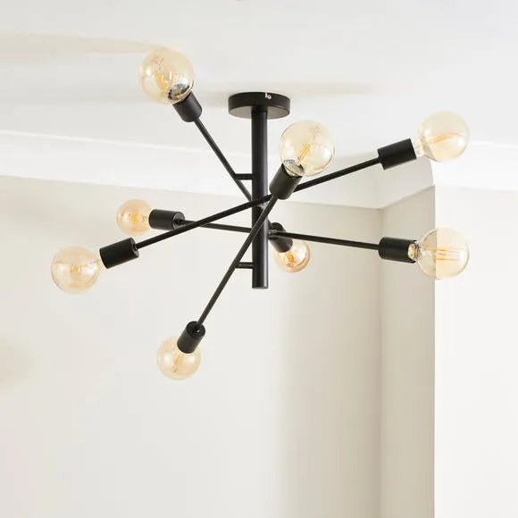 Elements Koppla 8 Light Semi Flush Ceiling Light 2