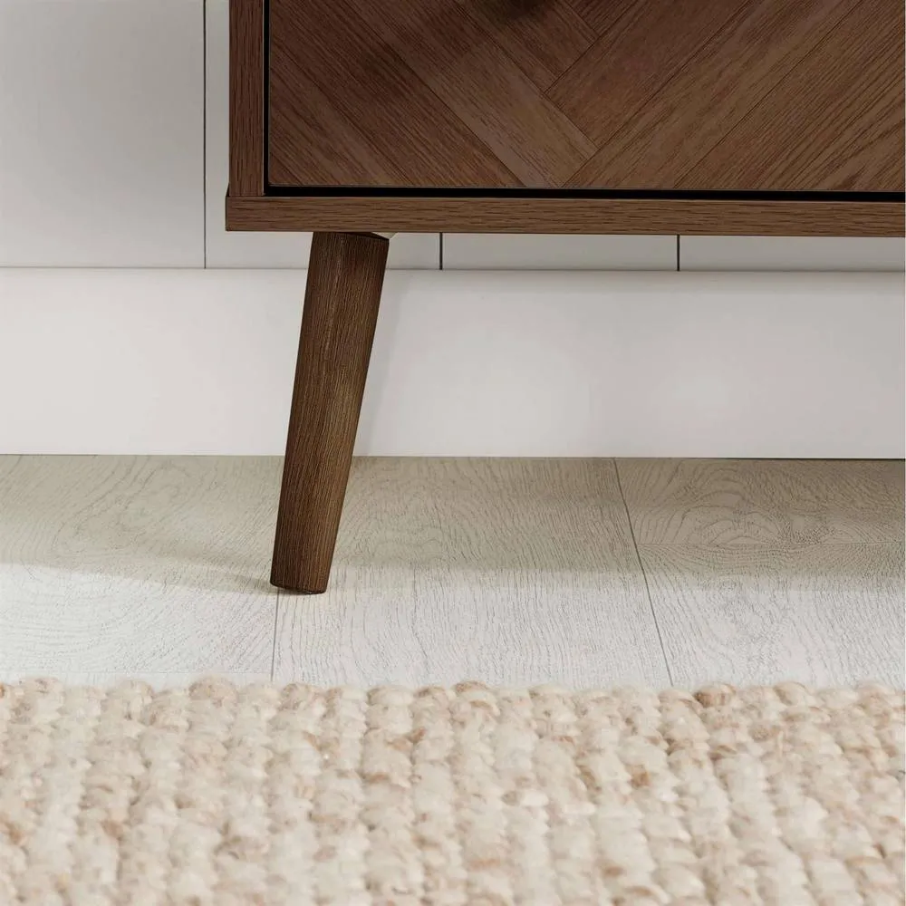 Birlea 4 Drawer Walnut Chest Herringford Chevron Parquet in Brown 3