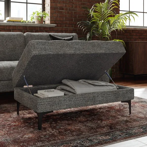 Max Multi Yarn Boucle Storage Footstool with Metal Legs 2