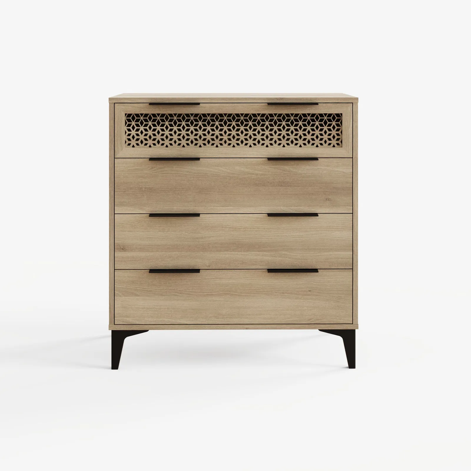 GFW Ezra 4 Drawer Chest of Drawers Oak in Light Oak 5