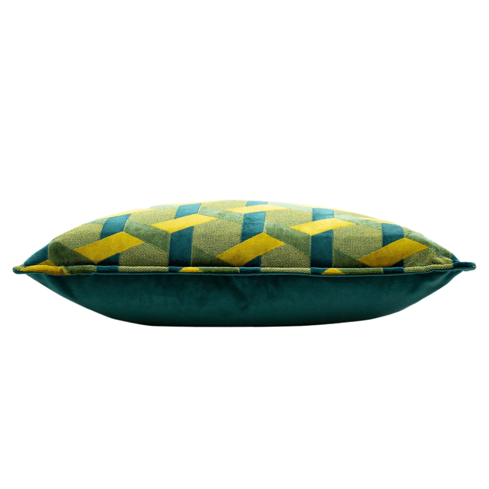Paoletti Delano Geometric Velvet Cushion in Teal 4