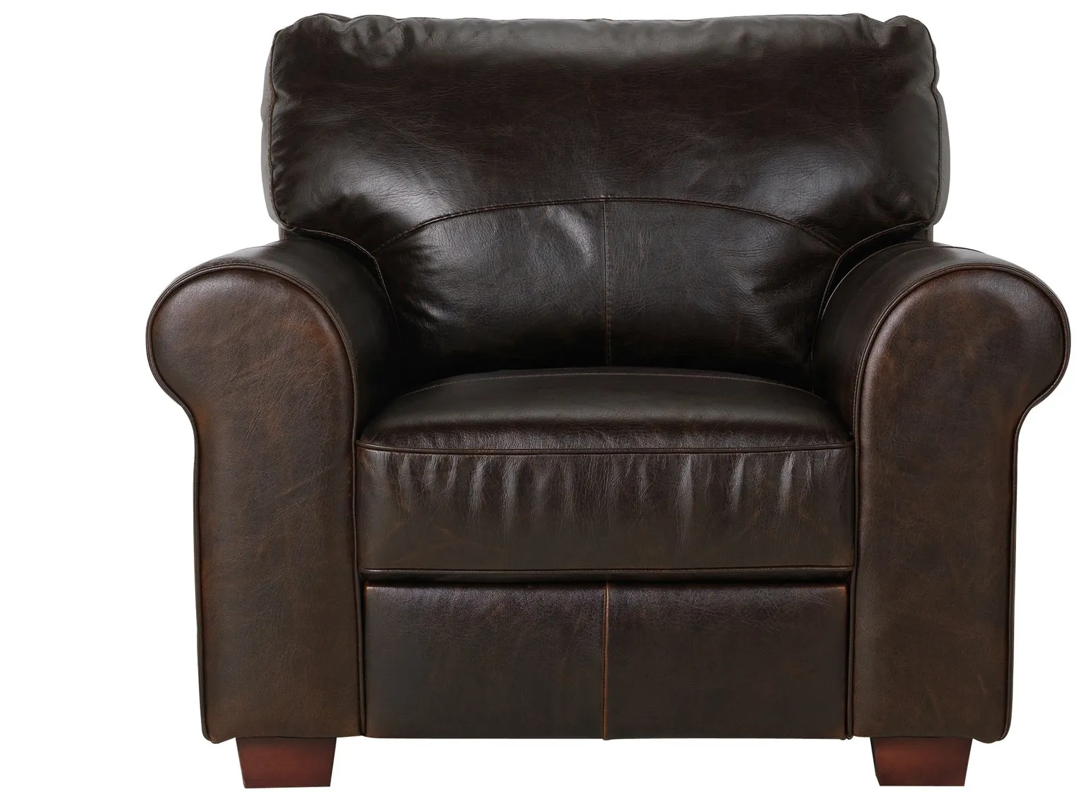 Habitat Salisbury Leather Armchair - Dark Brown