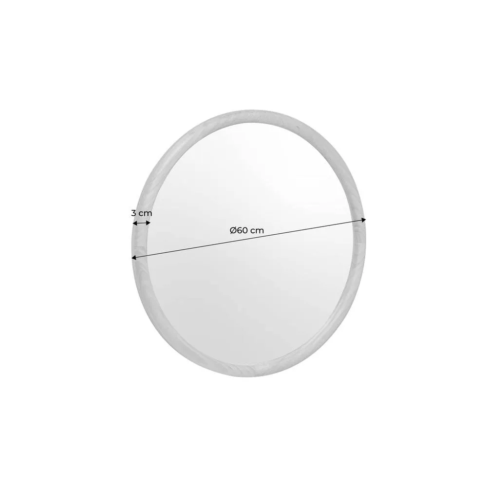sweeek 60cm round pine wooden mirror in Dark Brown 3