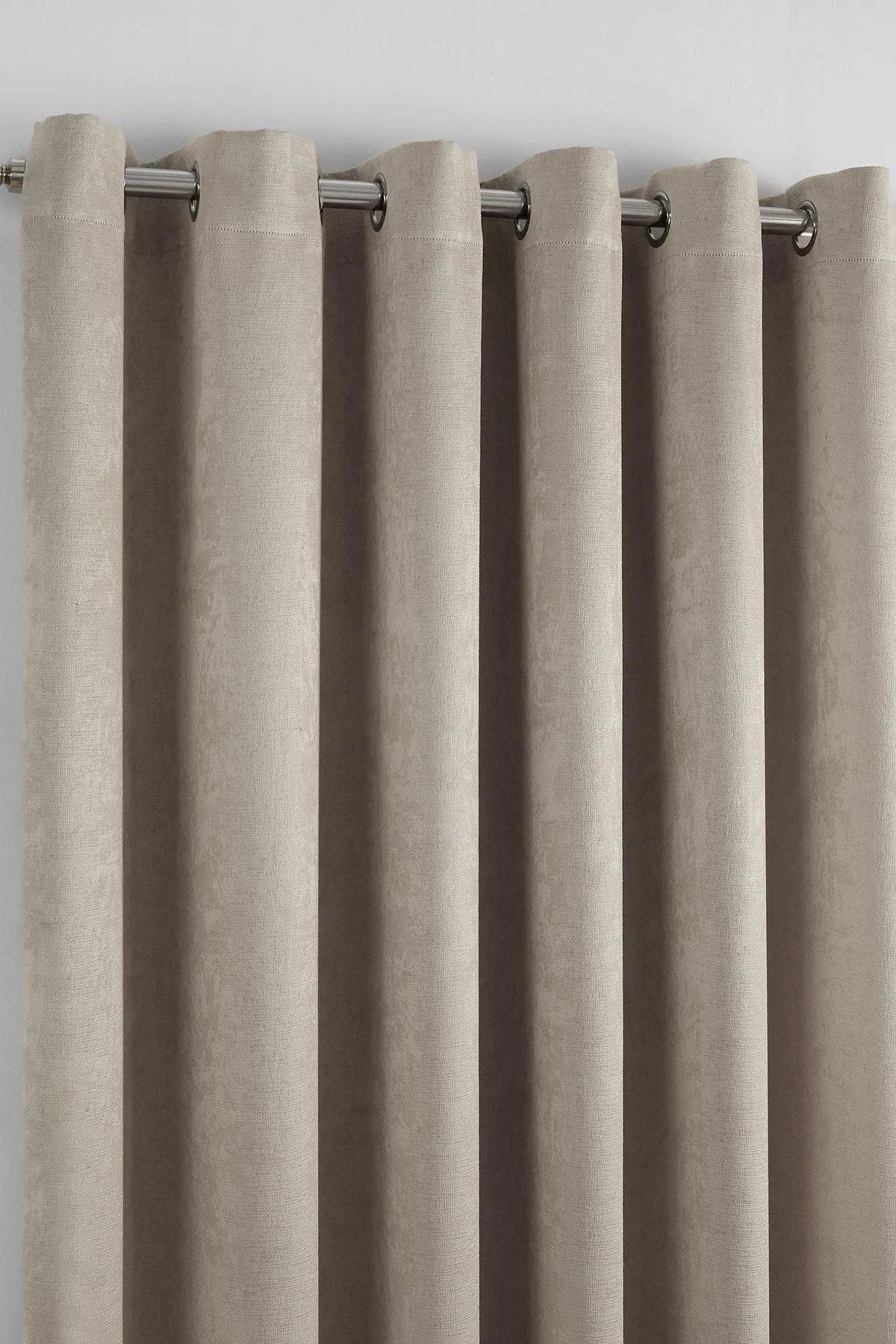Fusion 'Strata' Triple-Woven Dimout Eyelet Curtains in Natural 2
