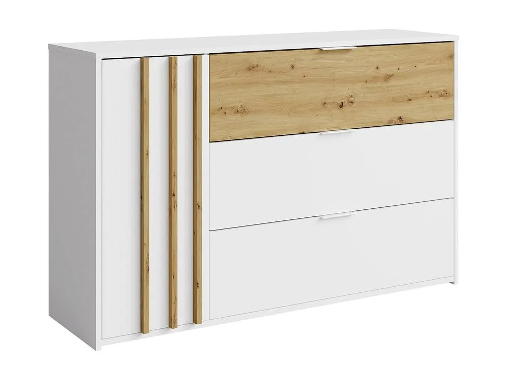Vente-unique 3 - Drawer & 1 - Door Chest Of Drawers - Colour: Natural & White in Light Oak 2