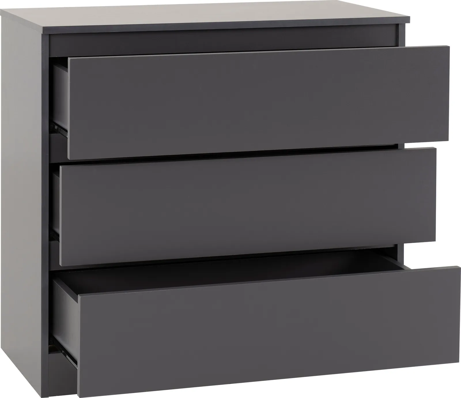 Seconique Malvern 3 Drawer Chest in Grey 4