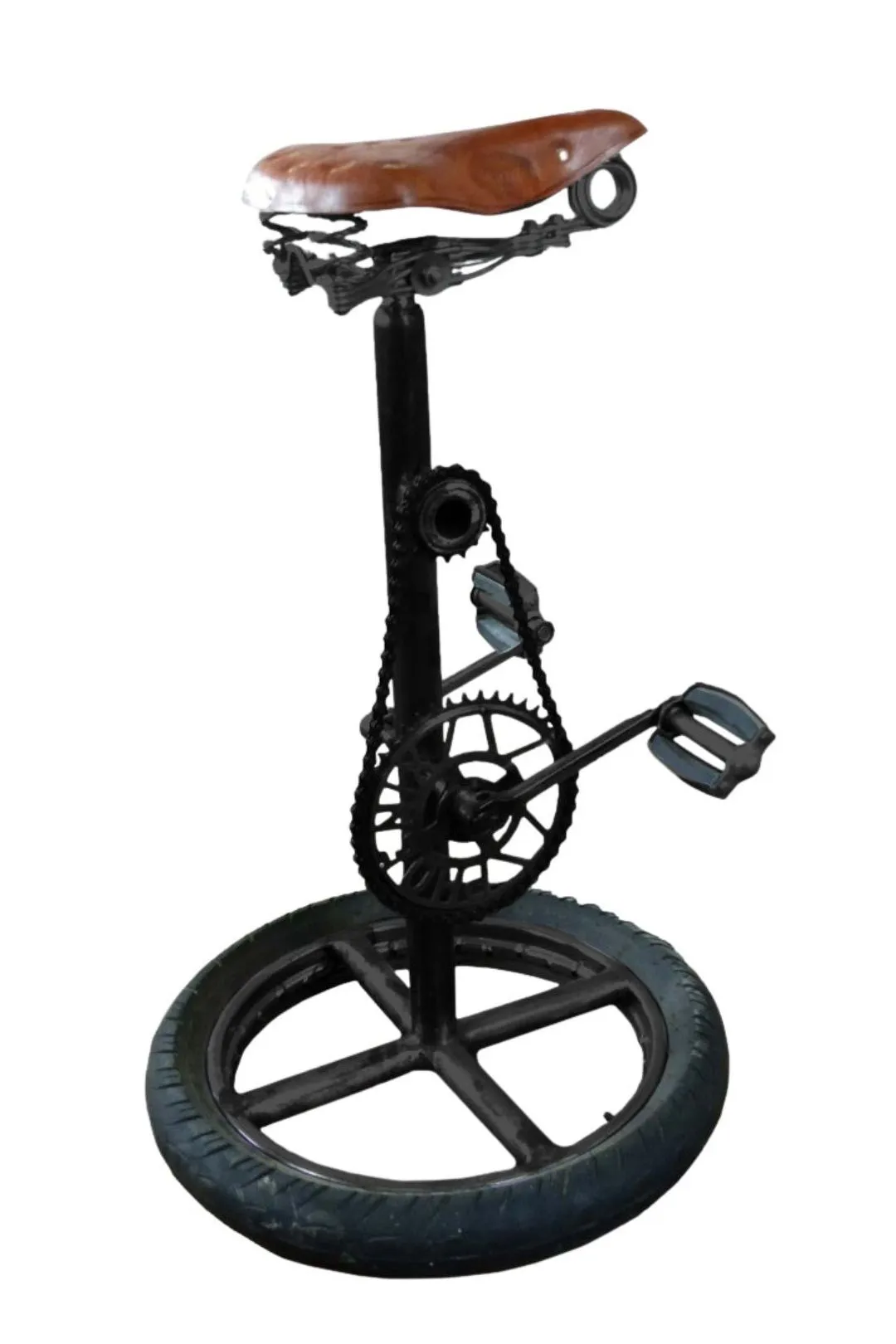 IH Design Rische Bike Stool made from Reclaimed Metal in Brown 2