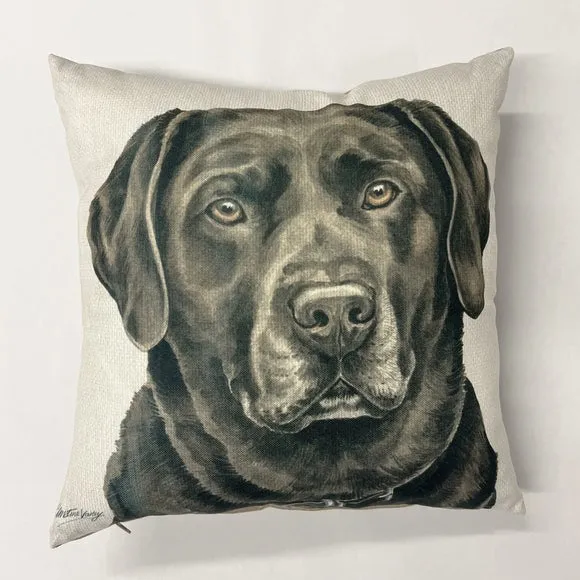 Christine Varley Chocolate Labrador Square Cushion 2